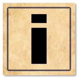 Informace, 80x80mm, pergamen, Utah